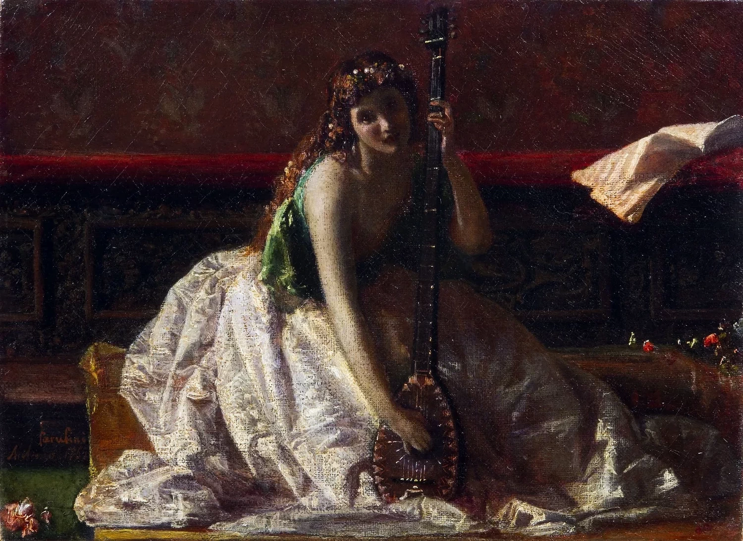 Suonatrice di liuto, 1865